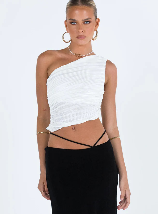 Brinstead One Shoulder Top White | Princess Polly US