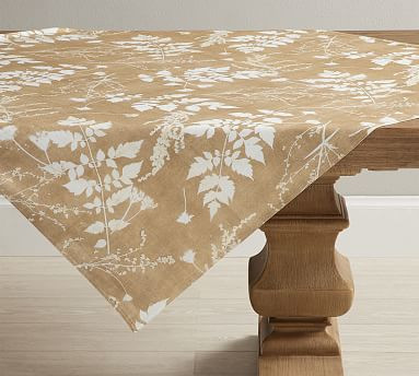 Shadow Floral Print Cotton Table Throw | Pottery Barn (US)