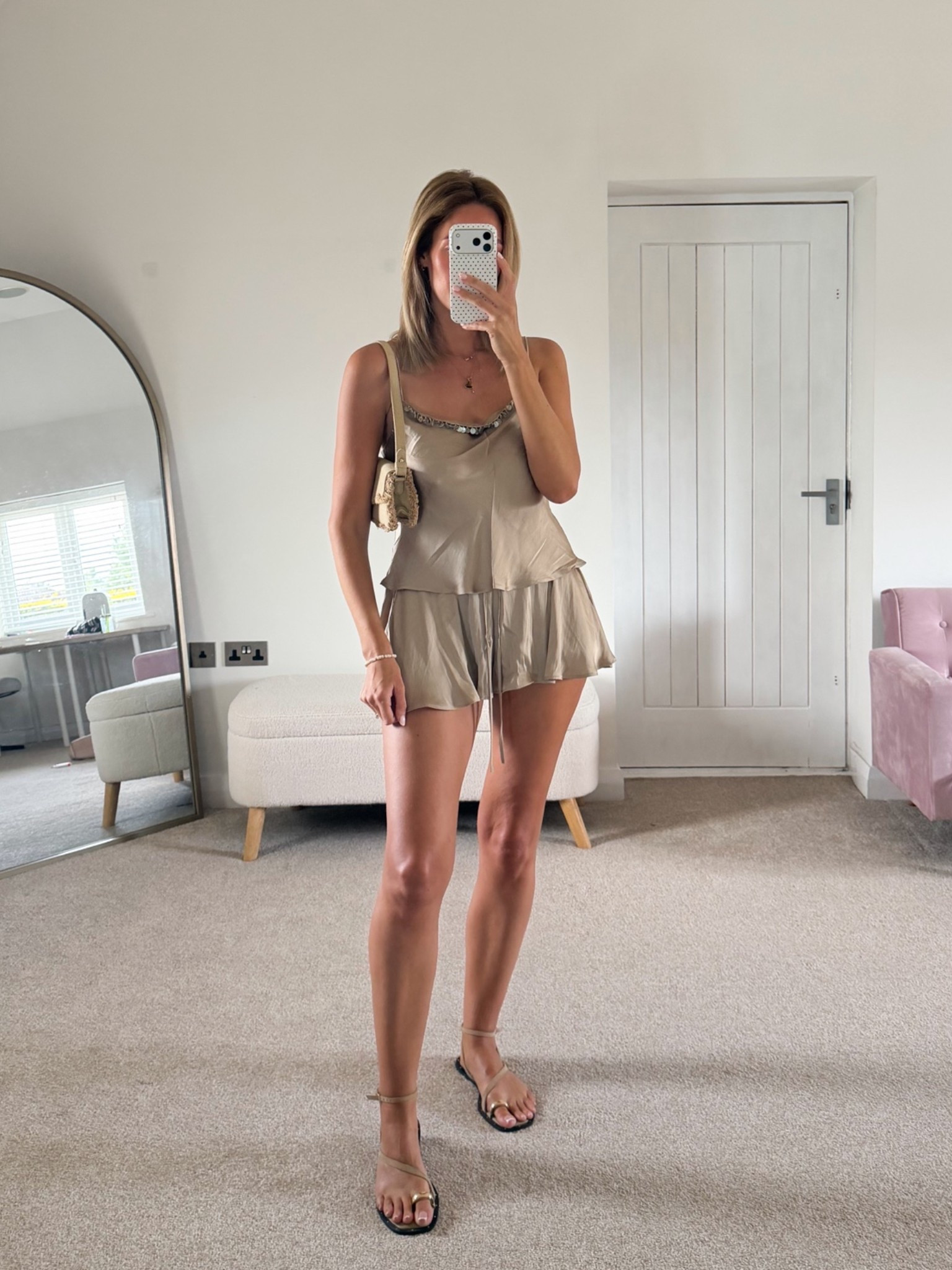 I wear size M 
Summer outfit, holiday clothes, H&M UK, satin shorts, summer co-ord

#LTKsummer #LTKuk #LTKstyletip