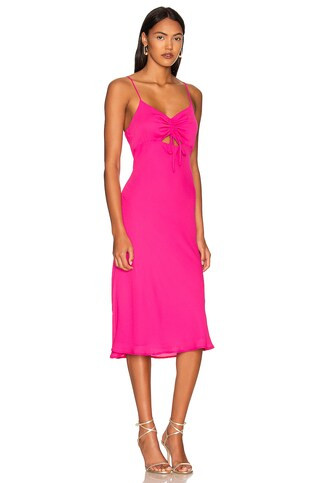 krisa Cutout Cami Midi Dress in Rosa from Revolve.com | Revolve Clothing (Global)