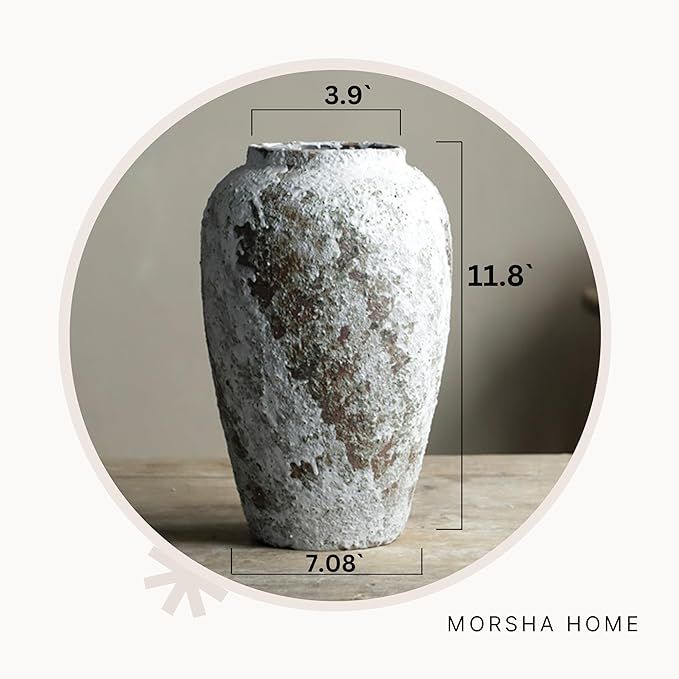 Ceramic Rustic Vase Home Decor, Terracotta Flower Modern Trendy Rustic Vase, Minimalist Farmhouse... | Amazon (US)