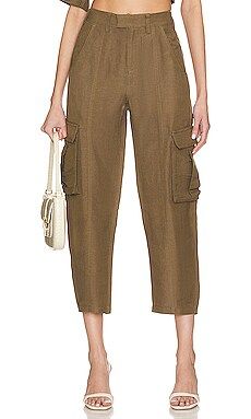 Faux Leather Paperbag Pant in Cocoa | Revolve Clothing (Global)