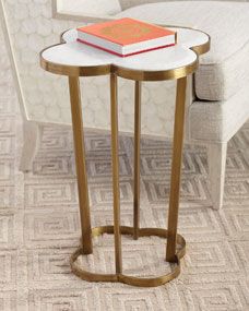 Brass Clover Side Table | Horchow
