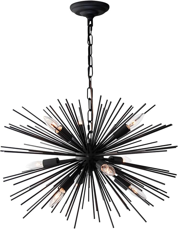 GOMUNIN Astra Sputnik Satellite Pendant Light 9-Light Black Chandelier Mid Century Starburst Chan... | Amazon (US)