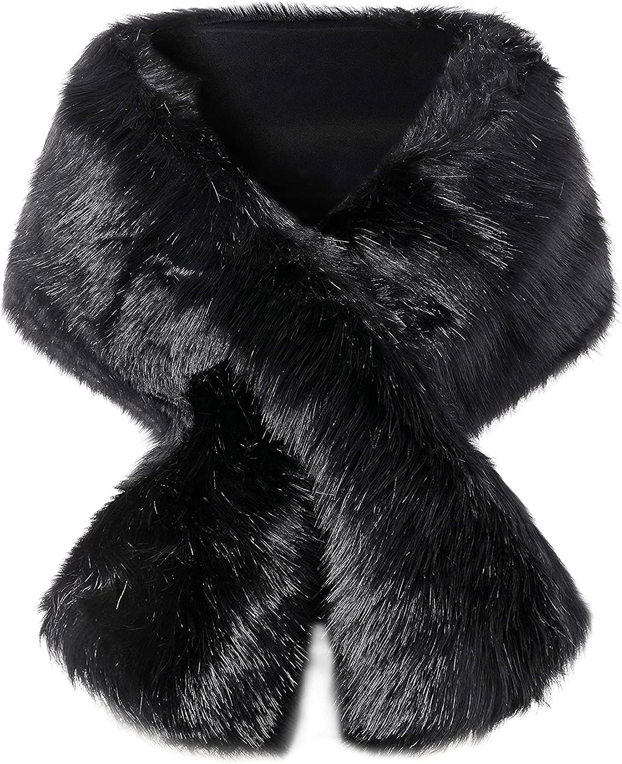BABEYOND Womens Large Faux Fur Collar Shawl Faux Fur Scarf Wrap Evening Cape for Winter Coat | Amazon (CA)