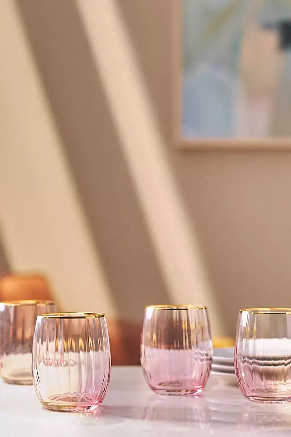 Waterfall Stemless Wine Glasses, Set of 4 | Anthropologie (US)