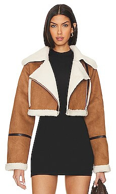 Adrienne Landau Faux Shearling Jacket in Camel from Revolve.com | Revolve Clothing (Global)