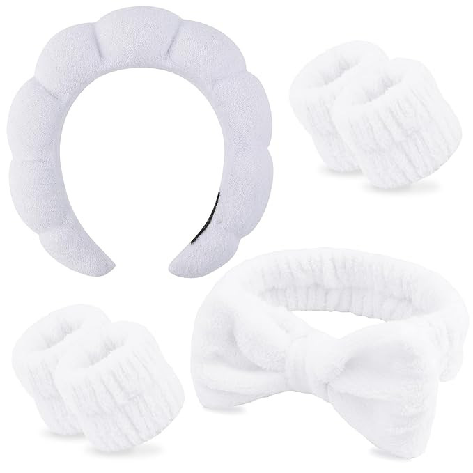 Chanaco Teen Girl Gifts: Trendy Spa and Skincare Headband, Hair Band with Wrist Bands for Face Wa... | Amazon (US)