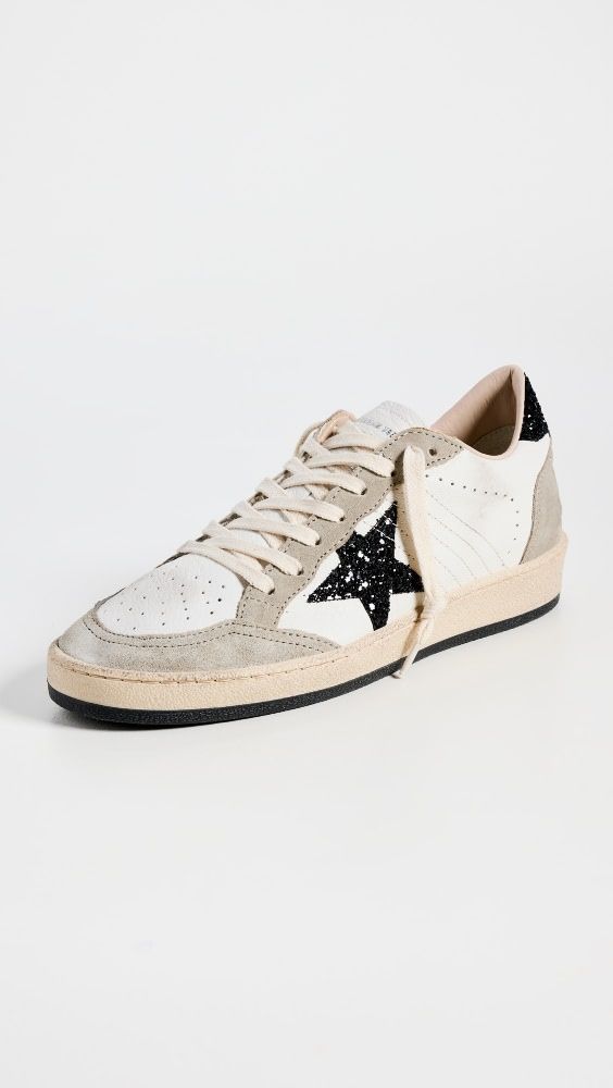 Golden Goose Ballstar Nappa Quarter Glitter Star and Heel Suede Toe and Spur Sneakers | Shopbop | Shopbop