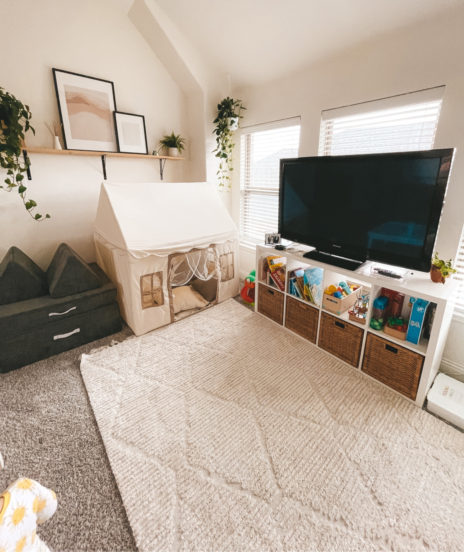 We finally got a rug for our Playroom loft! Jett loves his play tent/play house & the toy bins keep his toys organized 🧸

#LTKhome #LTKbaby #LTKkids