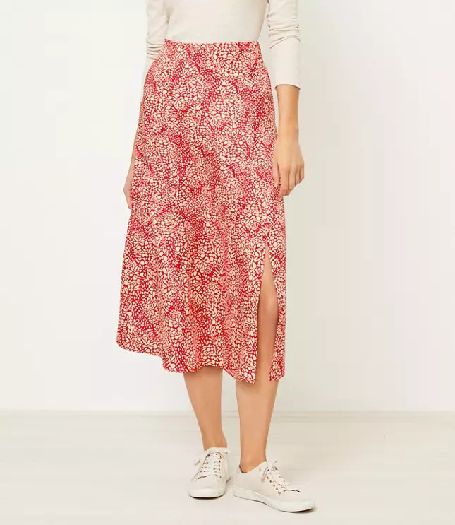 Animal Spotted Midi Skirt | LOFT