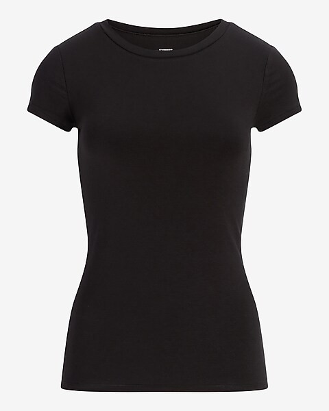 Fitted Double Layer Crew Neck Tee | Express