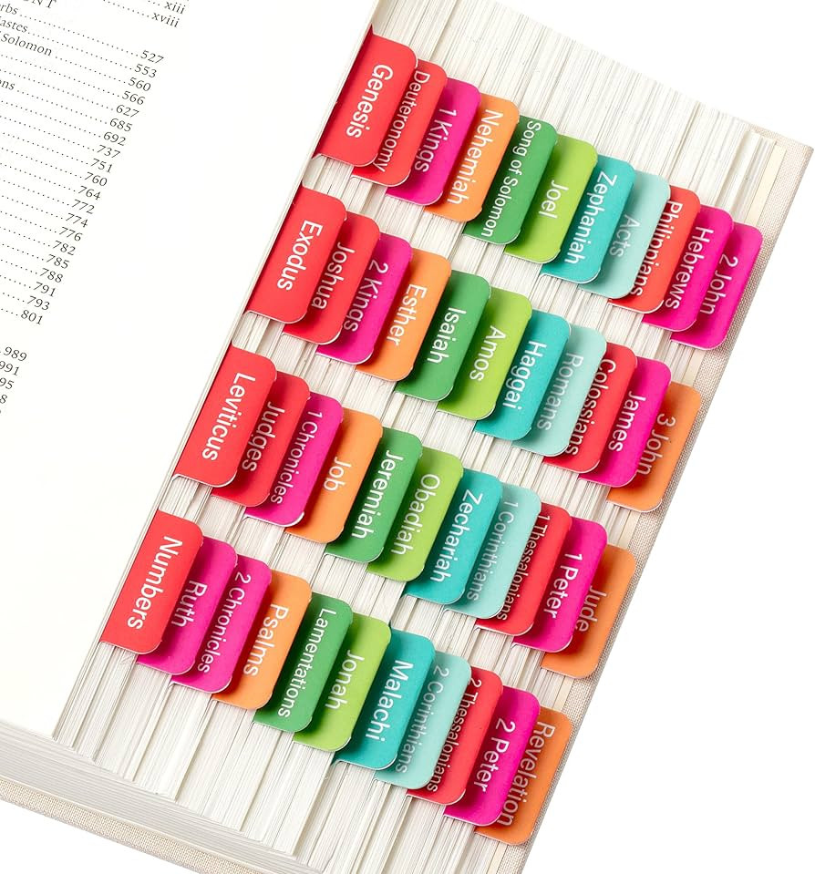 Mr. Pen- Bible Tabs, 75 Tabs, Neon Laminated Bible Tabs for Women and Men, Bible Tabs for Study B... | Amazon (US)