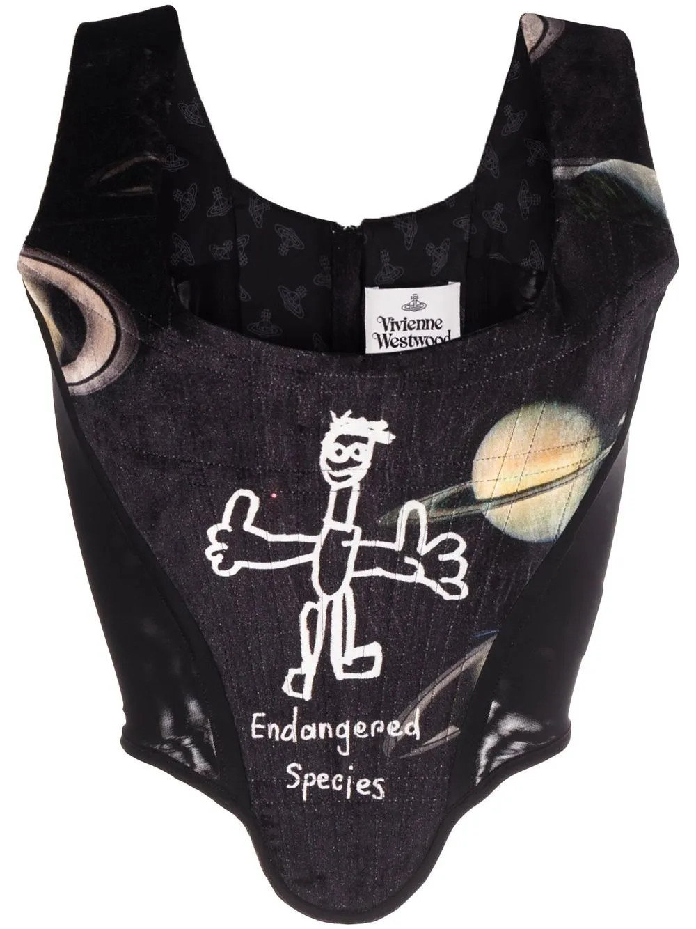 Classic Portrait Saturn-print corset | Farfetch Global