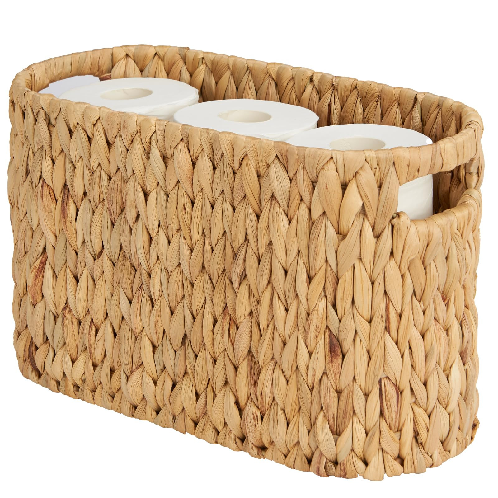 ELONG HOME Toilet Paper Storage Basket, Water Hyacinth Wicker Storage Holder for 6 Rolls Toilet P... | Amazon (US)