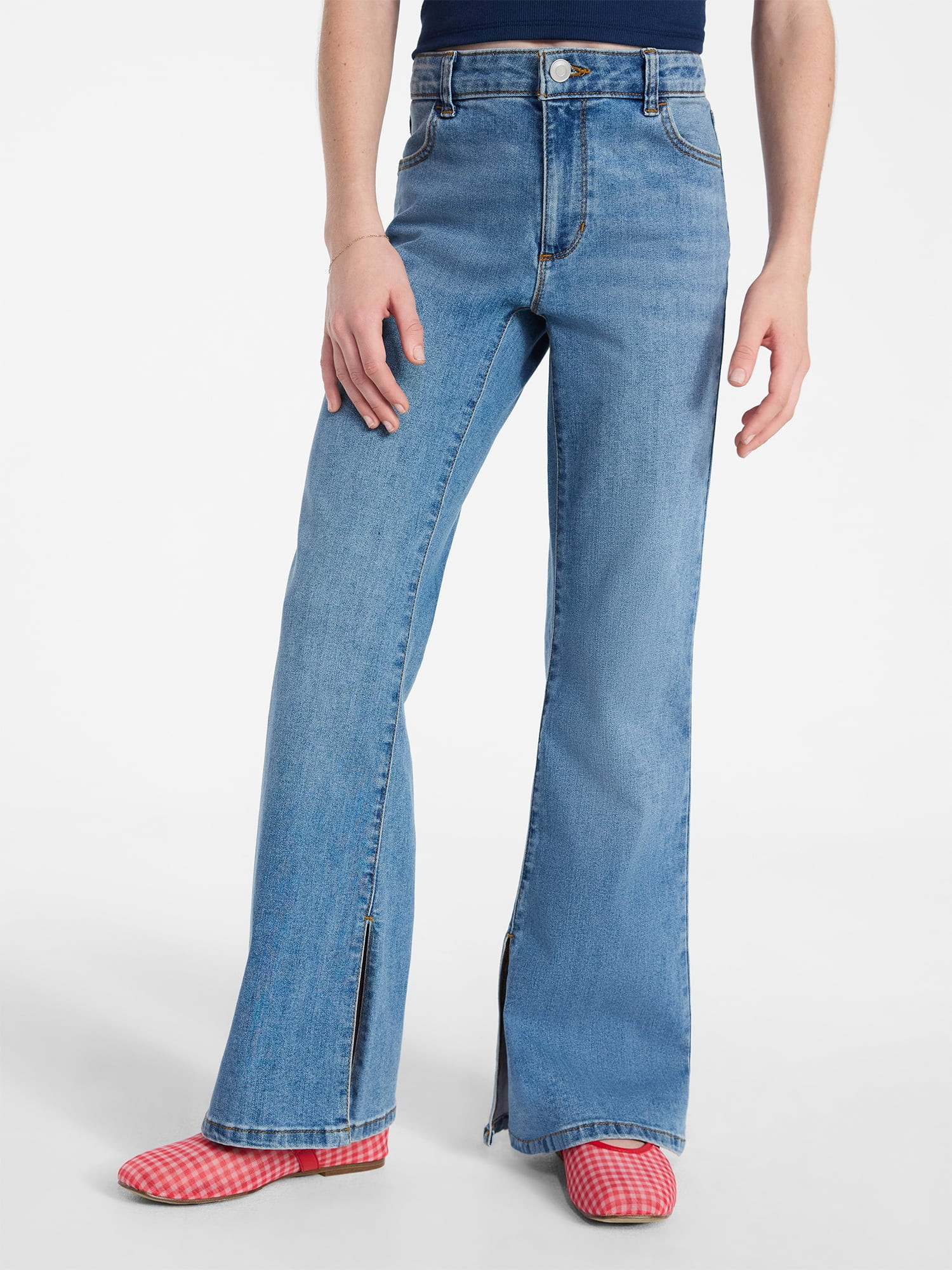 Weekend Academy Girls Flare Denim Jeggings, Sizes 5-18 | Walmart (US)