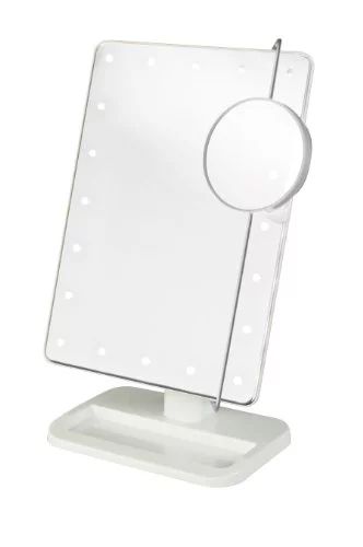 Jerdon Style LED Lighted Makeup Mirror Includes 10x Adjustable Spot Mirror, White, JS811W | Walmart (US)