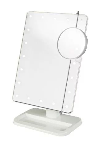 Jerdon Style LED Lighted 10x Adjustable Spot Makeup Mirror, White, JS811W - Walmart.com | Walmart (US)