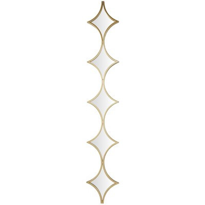 59"x10" Metal Slim Stacked Chain 5 Layer Wall Mirror with Diamond Pattern Gold - Olivia & May: Contemporary Novelty Decor | Target