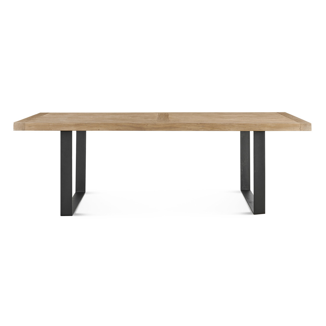 EM Wabisabi Rustic Rectangular Natural Reclaimed Wood Dining Table with Metal Legs | Eternity Modern