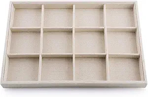 Oirlv Stackable 12 Girds Jewelry Trays Jewelry Storage Tray Showcase Display Organizer(13.8" X 1.... | Amazon (US)