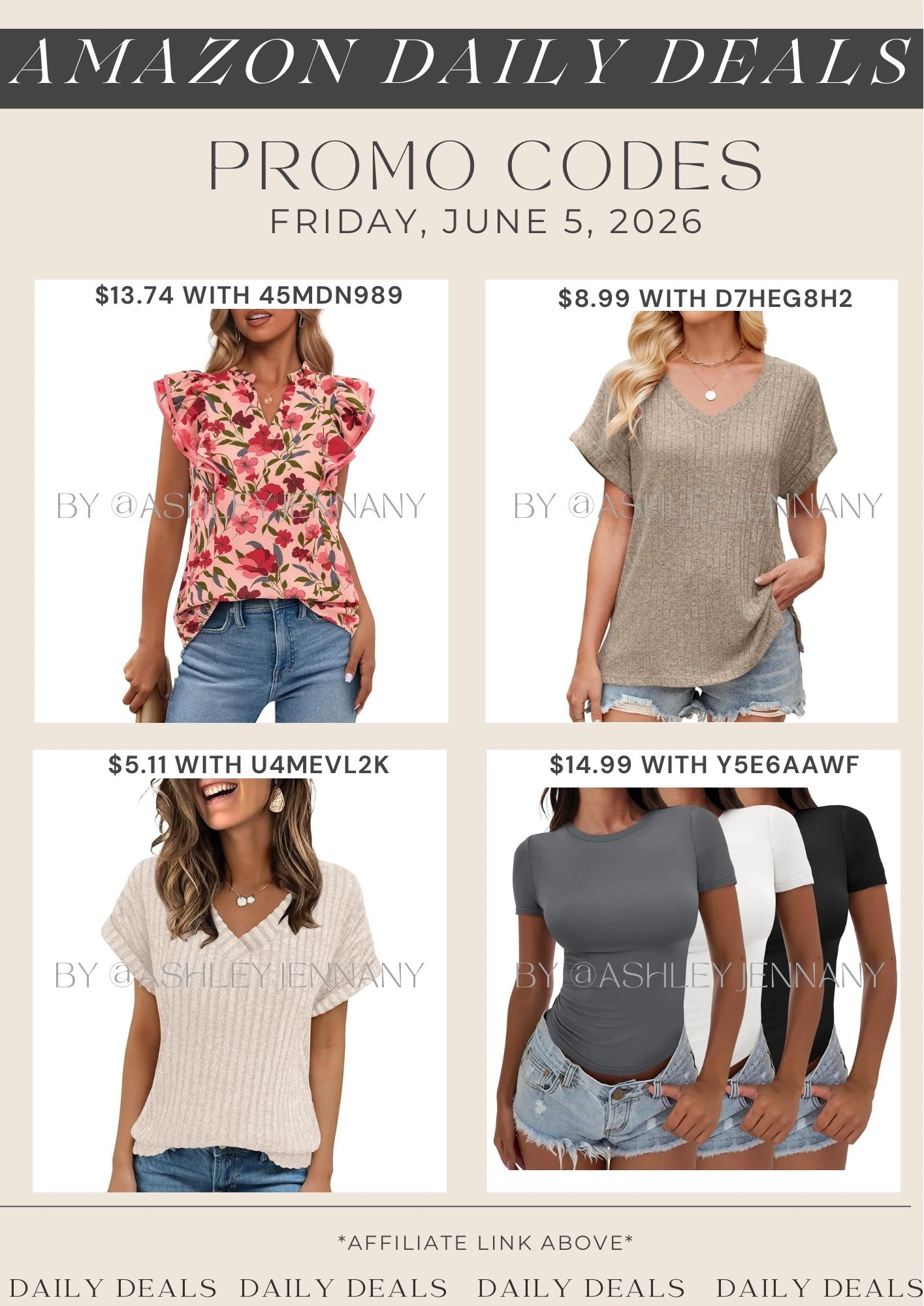Amazon deals

#LTKMidsize #LTKootd #LTKSaleAlert