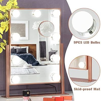 FENCHILIN Hollywood Mirror with Light Large Lighted Makeup Mirror Vanity Makeup Mirror Smart Touc... | Amazon (US)
