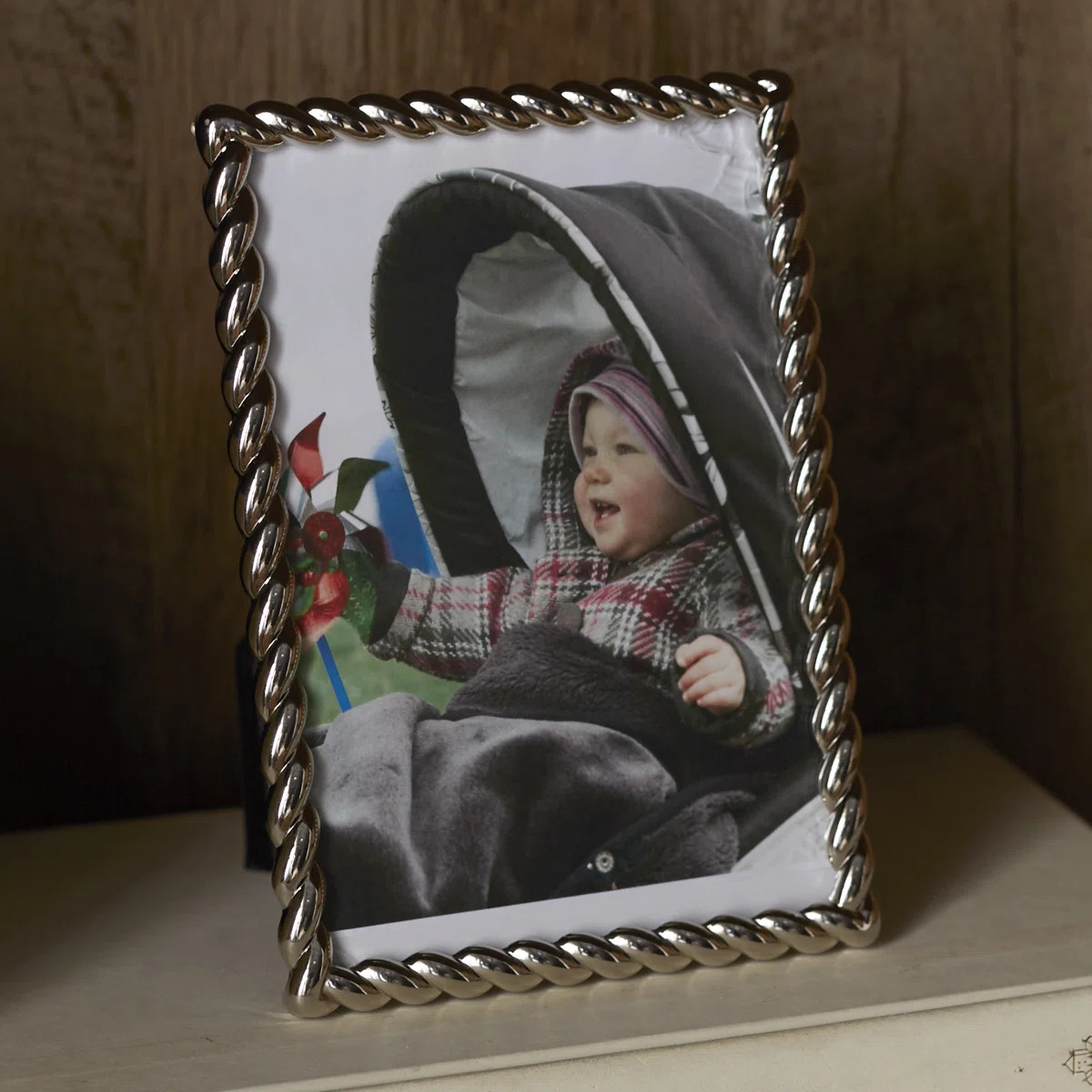 Aricka Silver Metal Beaded Picture Frame | Wayfair North America