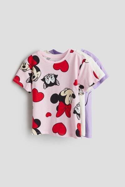 3-pack Printed Jersey Tops - Red/Snow White - Kids | H&M US | H&M (US + CA)