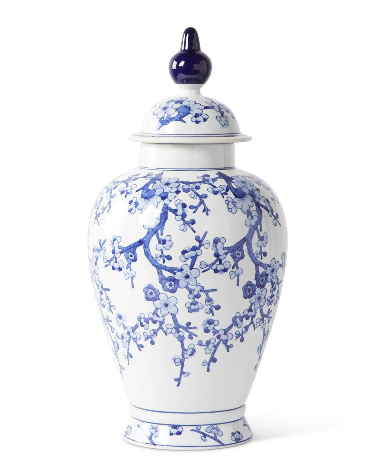 K&K Interiors 15299D 24 Inch Porcelain Blue and White Chinoiserie Lidded Ginger Jar | Amazon (US)