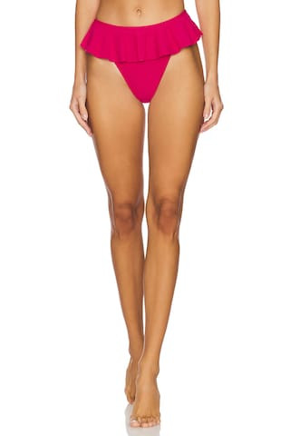 Montce Swim Tamarindo Ruffle Bikini Bottom in Raspberry from Revolve.com | Revolve Clothing (Global)