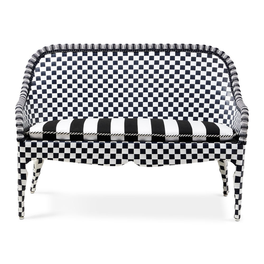 Gambit Check Outdoor Loveseat | MacKenzie-Childs