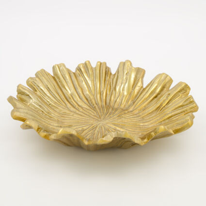 Gold Tone Flower Shaped Decorative Bowl 8x27cm | TK Maxx