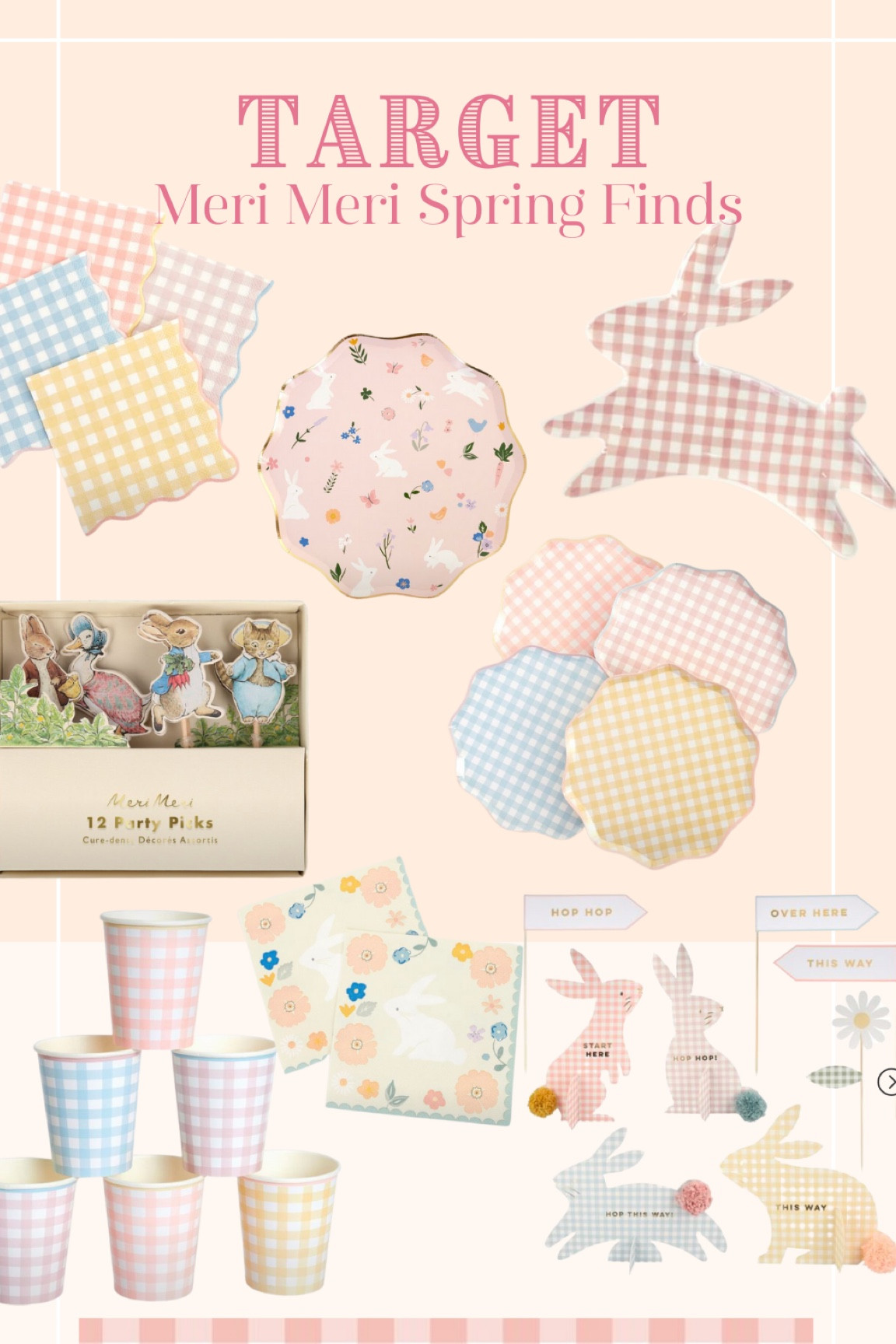 Easter from meri meri at target! Love all the gingham for Easter and spring! 

#LTKunder50 #LTKhome #LTKSeasonal