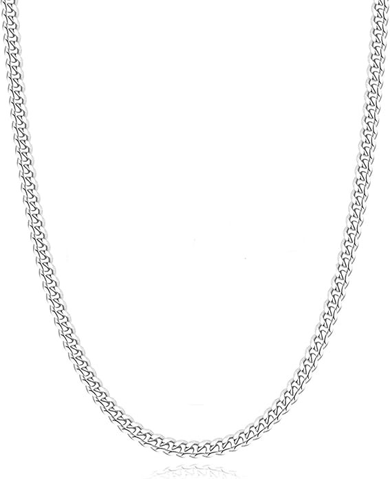 Avotto 3/5mm 14K Gold/Silver Plated Cuban Chain for Men Boys, Stainless Steel Cuban Link Chain fo... | Amazon (US)