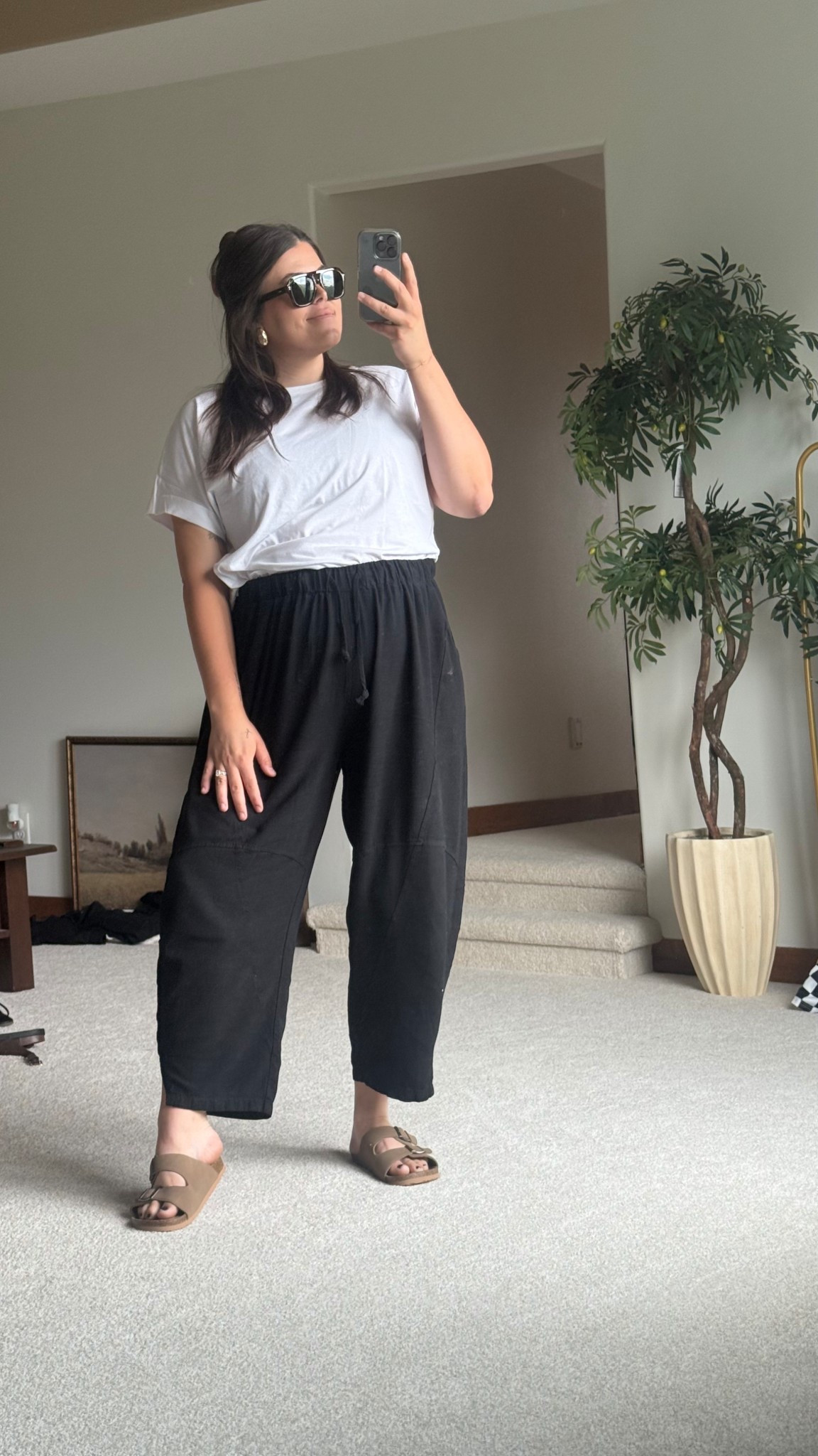 Casual summer midsize outfit of the day 

Size large in pants and large in the free people inspired shirt from Amazon

Size 14 and 24 weeks pregnant 

#LTKBump #LTKFindsUnder50 #LTKMidsize