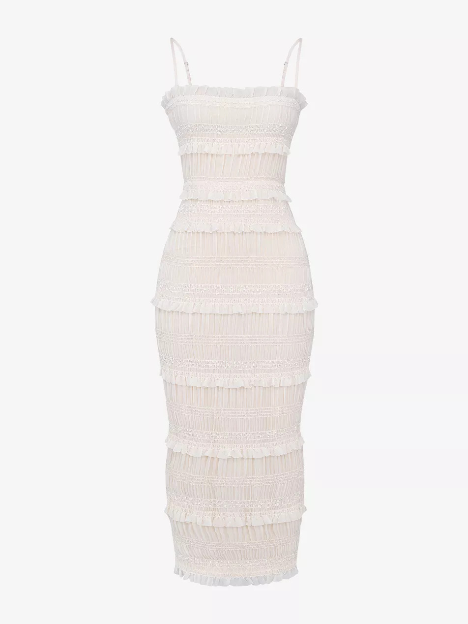 Solana pleated stretch-woven maxi dress | Selfridges