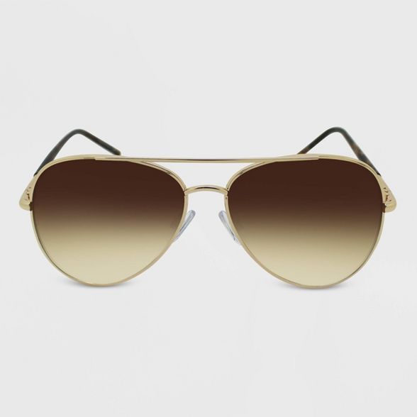 Women&#39;s Metal Aviator Sunglasses - Wild Fable&#8482; Gold | Target