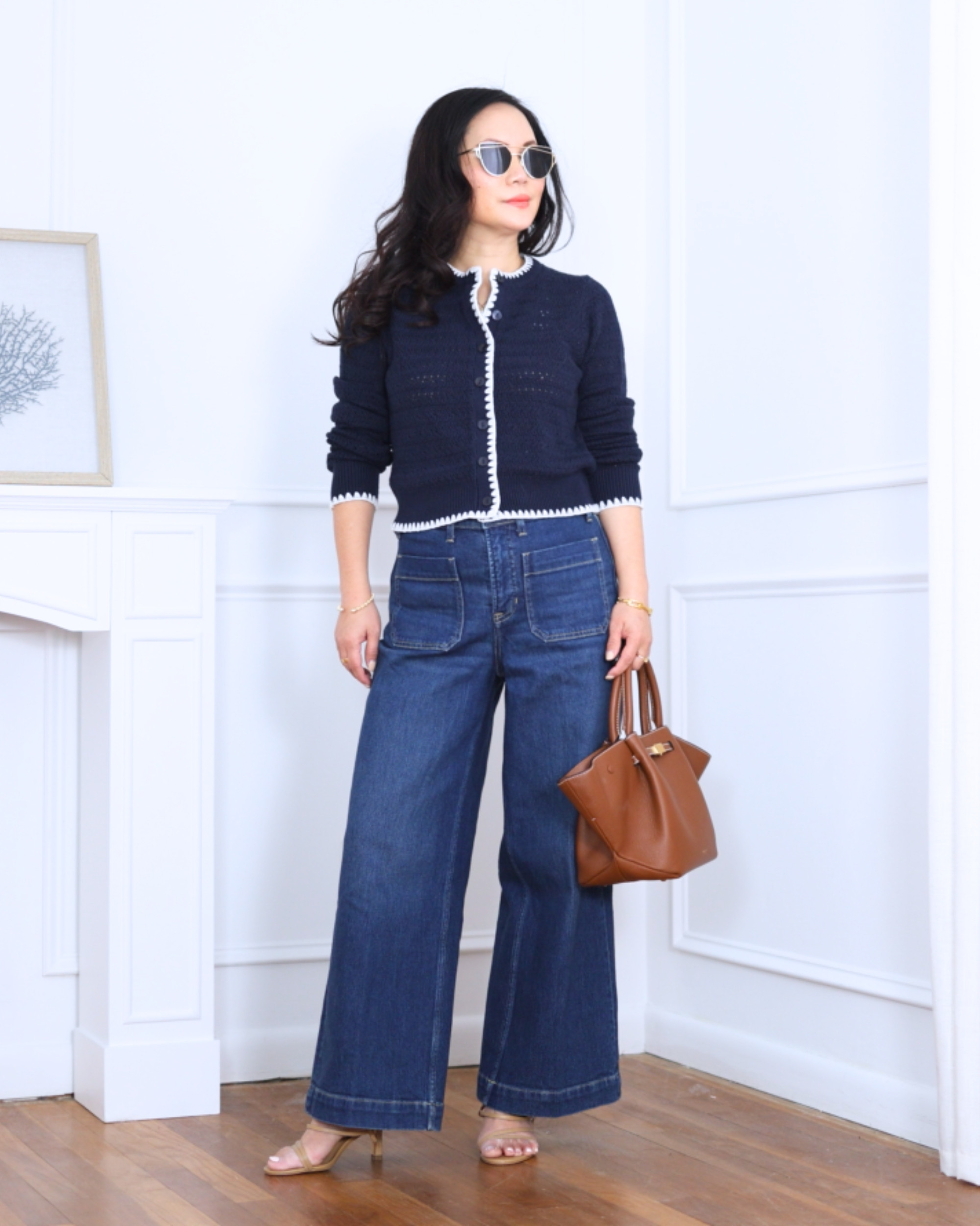 Shrunken cardigan from Abercrombie paired with wide-leg jeans from Spanx — soft structure up top, relaxed silhouette on the bottom, and an easy look that feels effortlessly put together. I’m 5’2, wearing size XS.

#LTKPetite #LTKOver40 #LTKootd