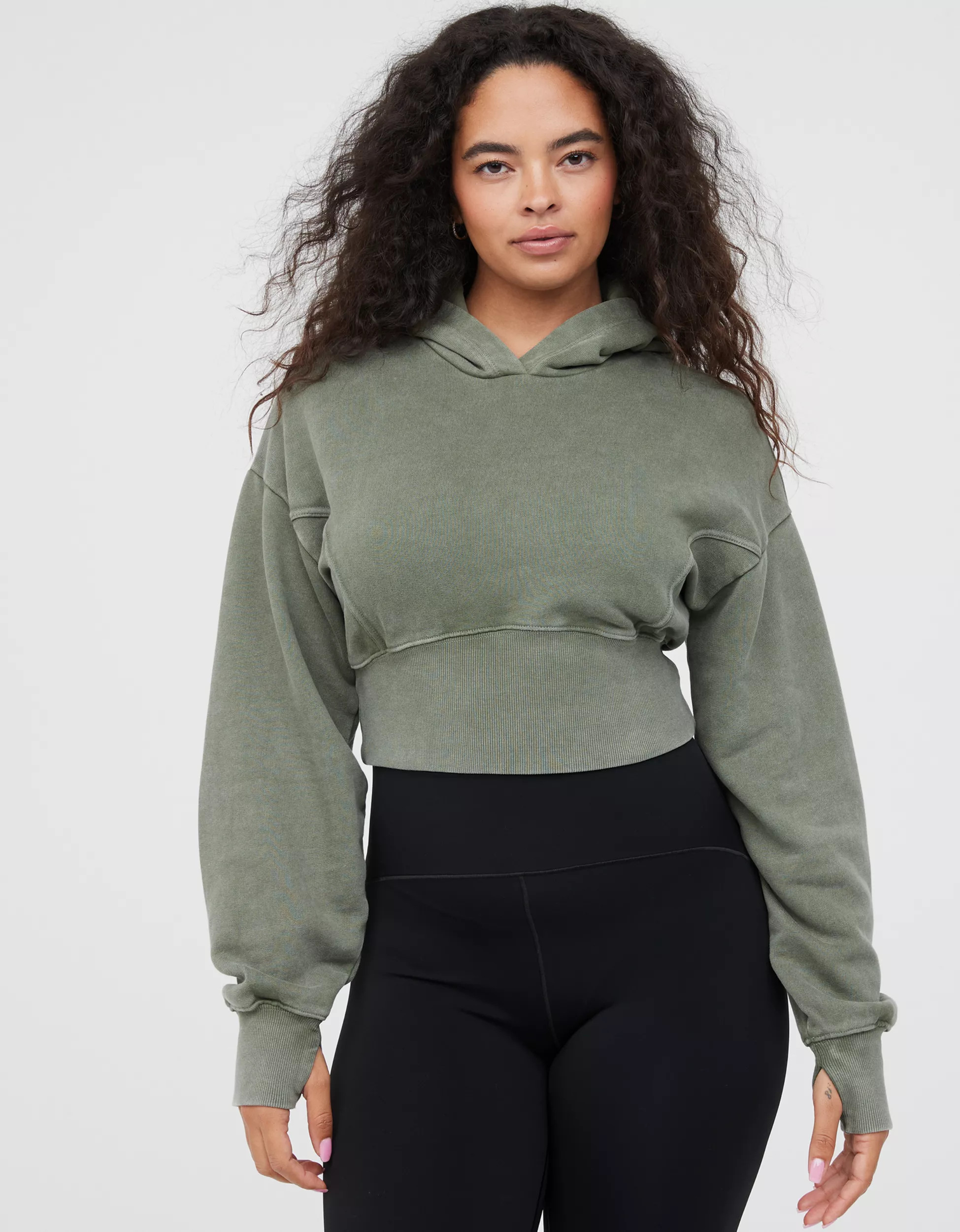 OFFLINE By Aerie Throw-Back Cropped Sweatshirt | Aerie