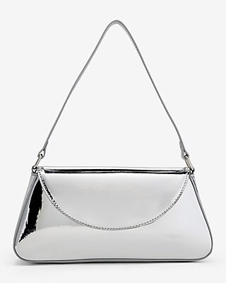 Metallic Silver Shoulder Bag Silver Women's One Size | Express