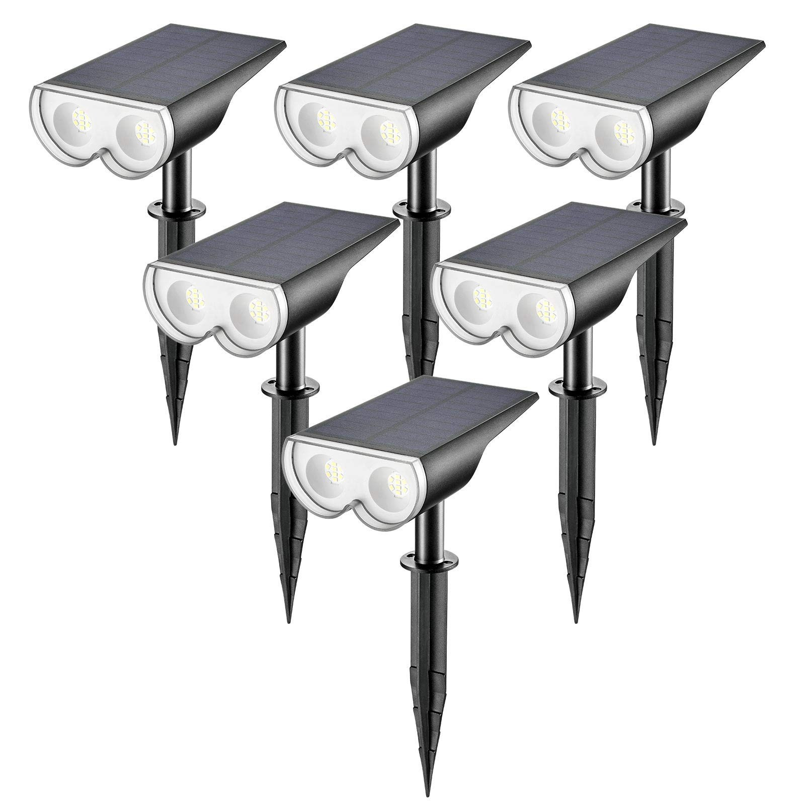 StarRay 16 LEDs Solar Spotlights Outdoor Lights – Daylight,6 Pack | Linkind