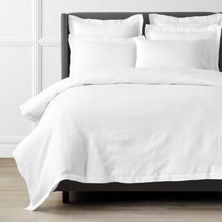The Company Store Solid Washed White Linen Full Duvet Cover-50548D-F-WHITE - The Home Depot | The Home Depot