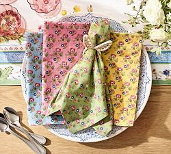 Botanical Bunny Cotton Napkins - Mixed Set of 4 | Pottery Barn (US)