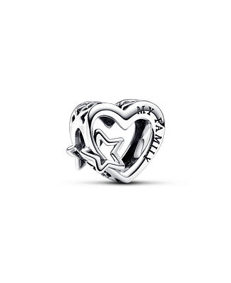 Pandora Sterling Silver Openwork Family Heart Star Charm - Macy's | Macy's