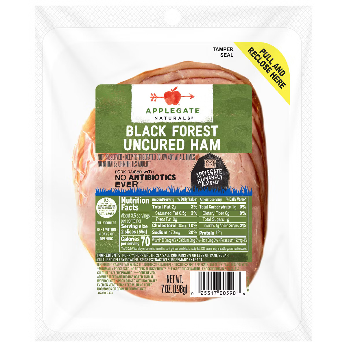Applegate Natural Uncured Black Forest Ham - 7oz | Target