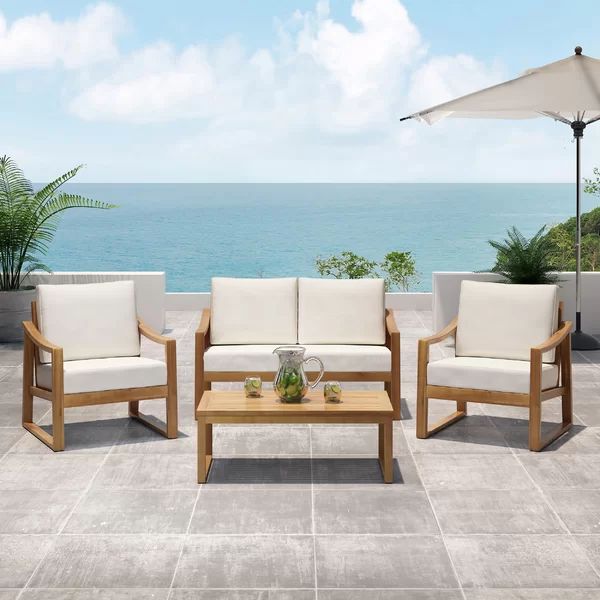 4 - Person Outdoor Seating Group with Cushions | Wayfair North America