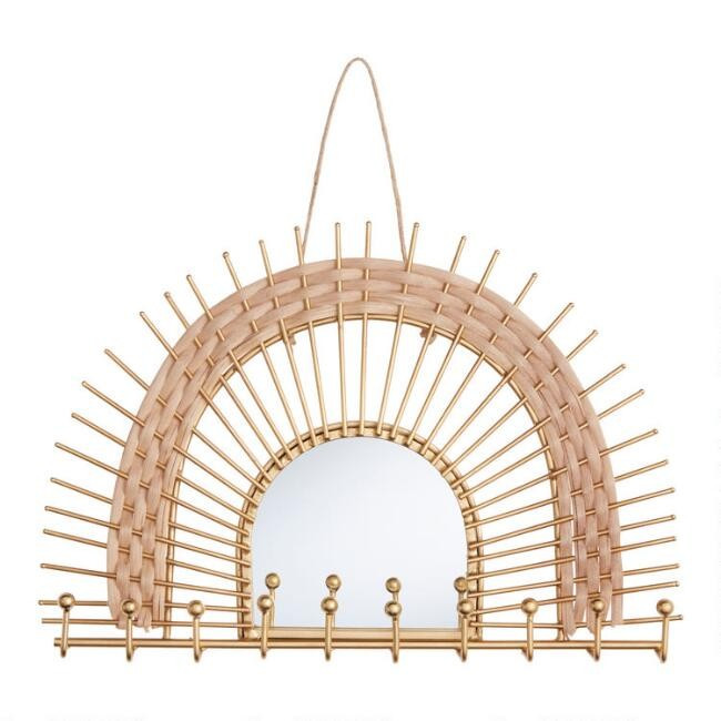 Metal and Rattan Arch Wall Jewelry Holder | World Market