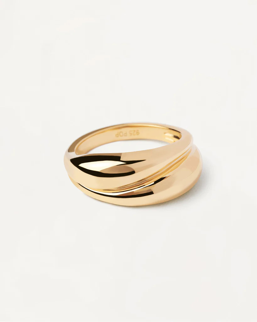 Bold curvy ring in gold-plated sterling silver | Desire Ring | PDPAOLA | PDPAOLA ES
