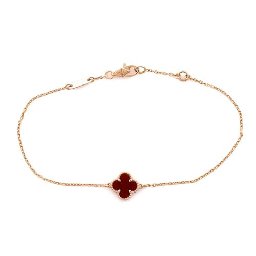 Van Cleef & Arpels, Pre-Loved Sweet Alhambra Bracelet 18K Rose Gold and Carnelian, Rose Gold | Amazon (US)